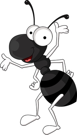 funny black ant cartoonのイラスト素材