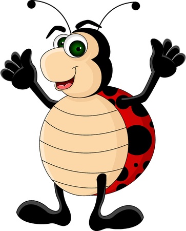 funny Ladybug cartoon のイラスト素材