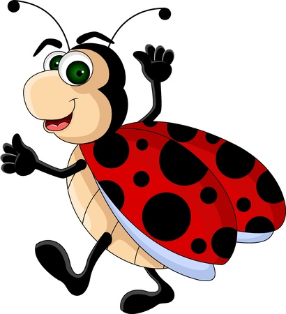 funny Ladybug cartoon のイラスト素材