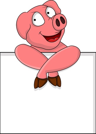 funny pig cartoonのイラスト素材