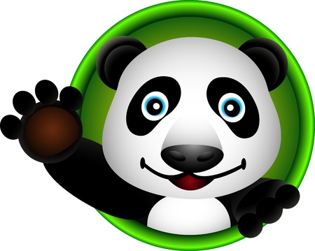 cute panda head cartoonのイラスト素材