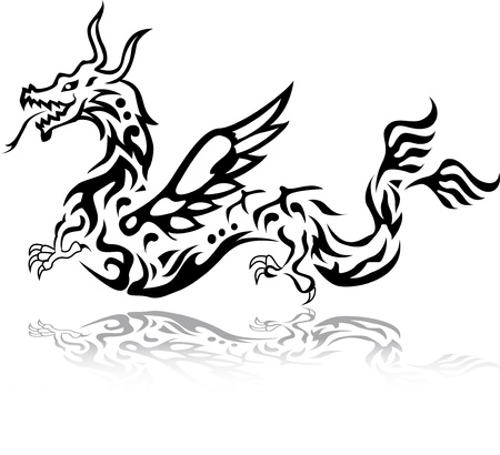 dragon tattoo tribalのイラスト素材