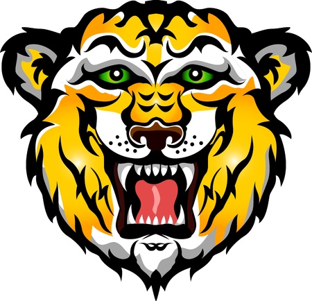 Tiger head tattoo tribalのイラスト素材