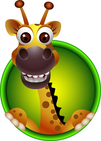 cute giraffe head cartoonのイラスト素材