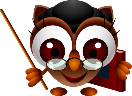 cute owl presentingのイラスト素材