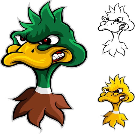 angry duck head cartoonのイラスト素材