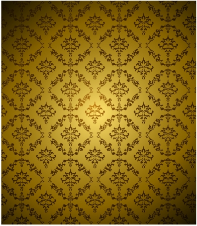 Seamless Damask wallpaper with gold colorのイラスト素材