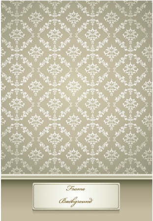 vector illustration of Seamless Damask wallpaper with white colorのイラスト素材
