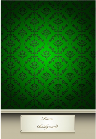 Seamless Damask wallpaper with green colorのイラスト素材