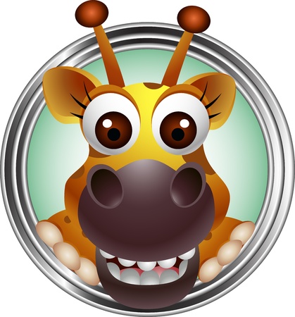 cute giraffe head cartoonのイラスト素材