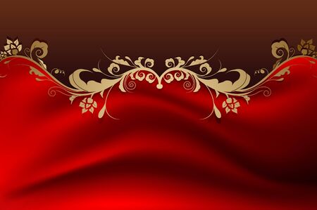 beauty vintage retro floral background with red colorのイラスト素材
