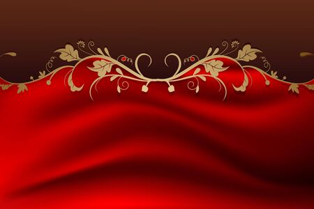 beauty vintage retro floral background with red colorのイラスト素材