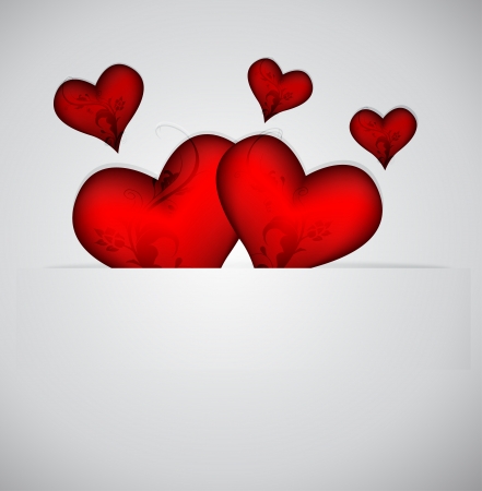 Valentine s day vector background with abstract hearts のイラスト素材