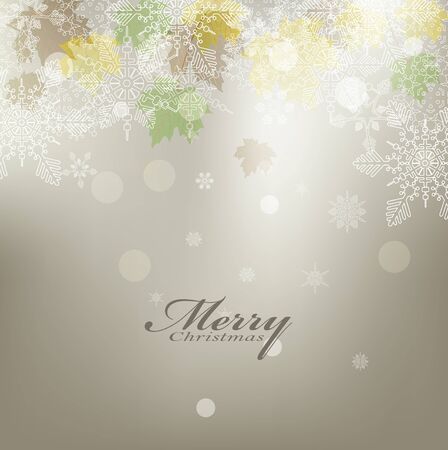 beauty christmas card background with autumn and snowflakeのイラスト素材