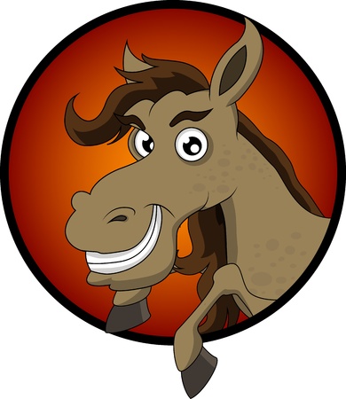 cute horse head cartoonのイラスト素材