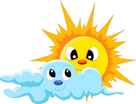 sun and cloud cartoonのイラスト素材