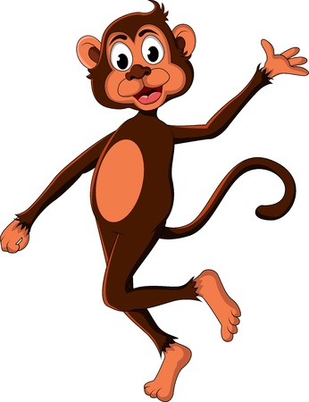 cute monkey cartoon expressionのイラスト素材