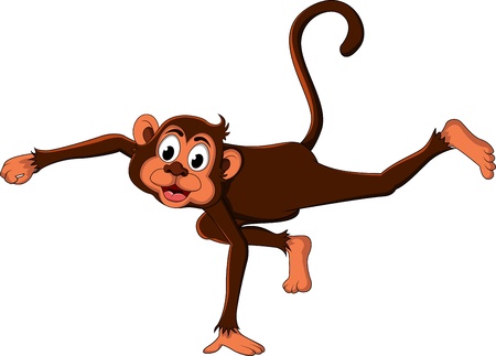 cute monkey cartoon expressionのイラスト素材