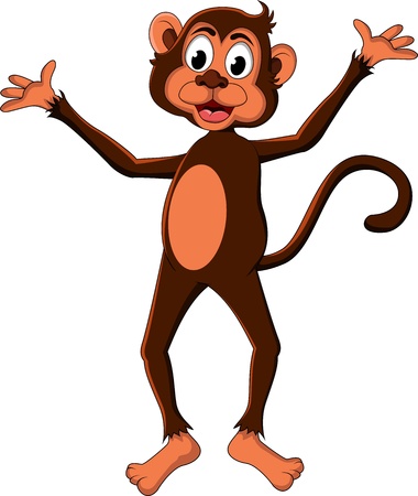 cute monkey cartoon expressionのイラスト素材