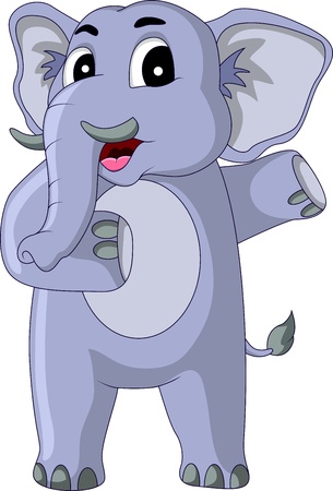 happy elephant cartoonのイラスト素材