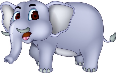 happy elephant cartoonのイラスト素材