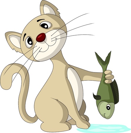 cat and fishのイラスト素材