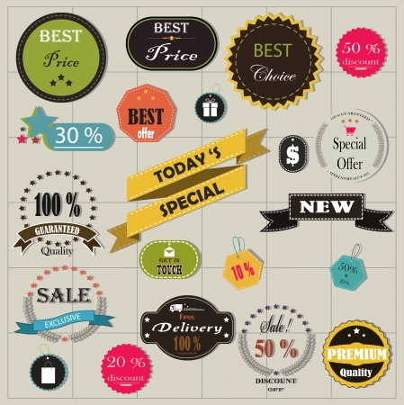 big set of stickers and ribbons for you designのイラスト素材
