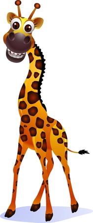 Cute giraffe cartoonのイラスト素材