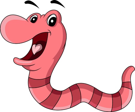 cartoon worm smilingのイラスト素材