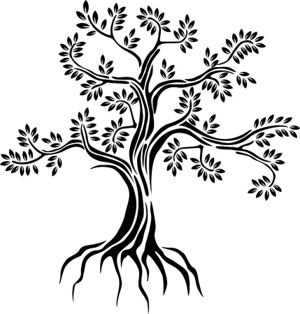 black tree silhouette isolated on white backgroundのイラスト素材