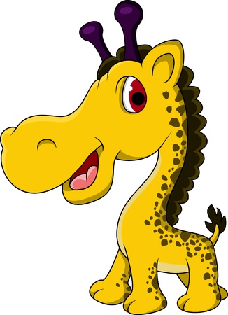 Cute giraffe cartoonのイラスト素材