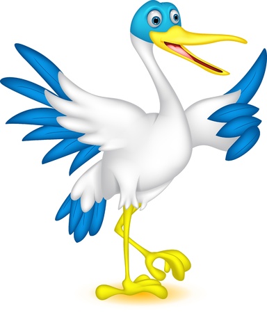 happy duck cartoon thumb upのイラスト素材