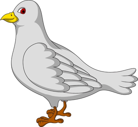white dove cartoonのイラスト素材