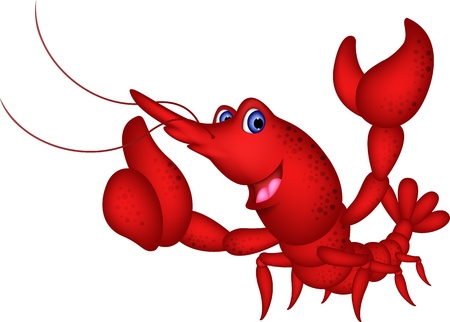 Funny shrimp cartoon characterのイラスト素材