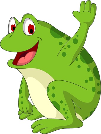 cute frog cartoon smilingのイラスト素材