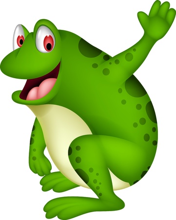 cute frog cartoon smilingのイラスト素材