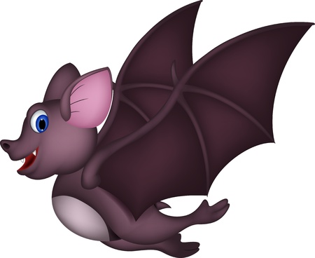  Cute Cartoon bat flyingのイラスト素材