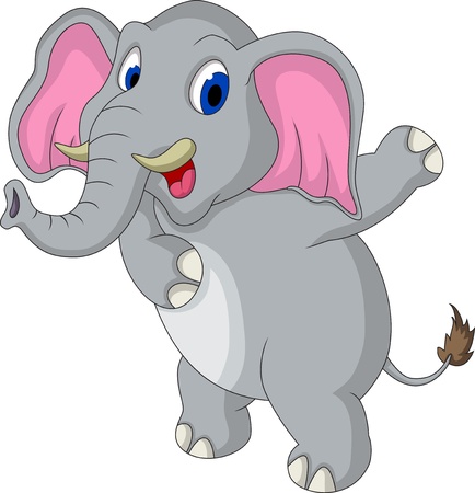 cute elephant cartoonのイラスト素材