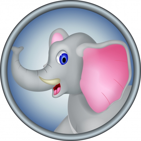 cute head elephant cartoonのイラスト素材