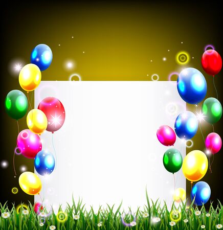 birthday background with place for text and grass decorationのイラスト素材