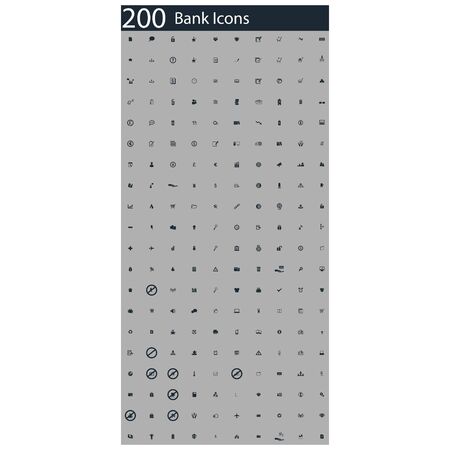 set of 200 bank iconsのイラスト素材