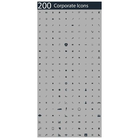 set of 200 corporate iconsのイラスト素材
