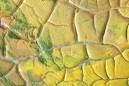 Cracked painting, can be used as backgroundの写真素材