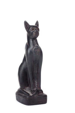 Black Egyptian cat isolated on white backgroundの写真素材