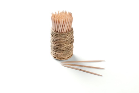 There are package of toothpickの写真素材