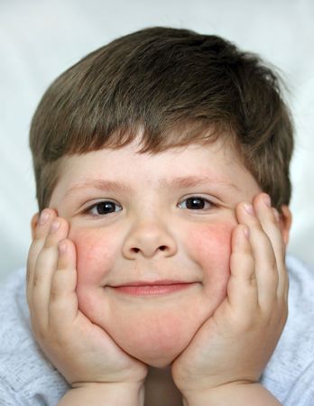 The smiling boyの写真素材