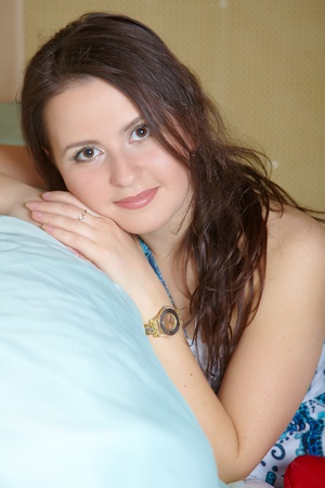 Brunettes portraitの写真素材