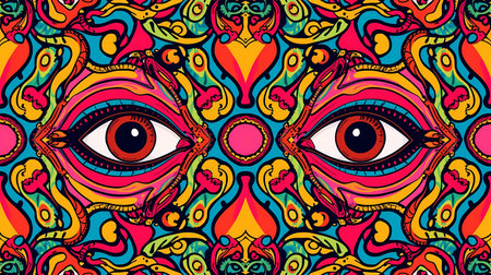 Vibrant psychedelic eye pattern.の素材