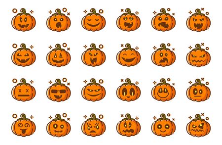 Halloween cute symbolsのイラスト素材
