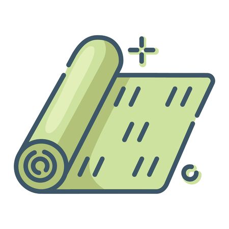 Lawn care - color filled outline icon, lawn grass service, gardening and landscaping, isolated simple sing with green plant on white background, vector for web, appのイラスト素材